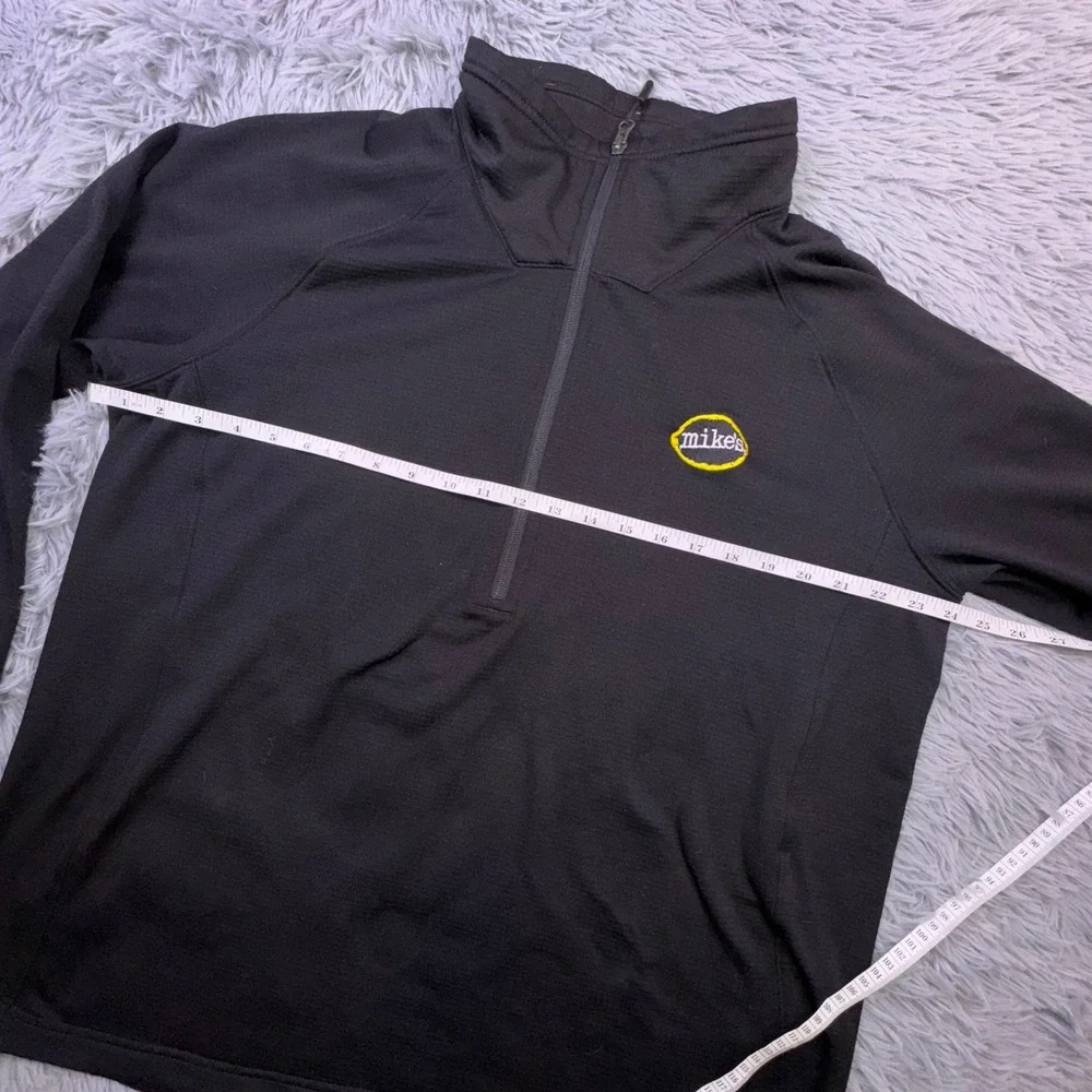 The North Face Mens XL Mountain Peaks 1/4 Zip Pullover Black Thermal Fleece logo